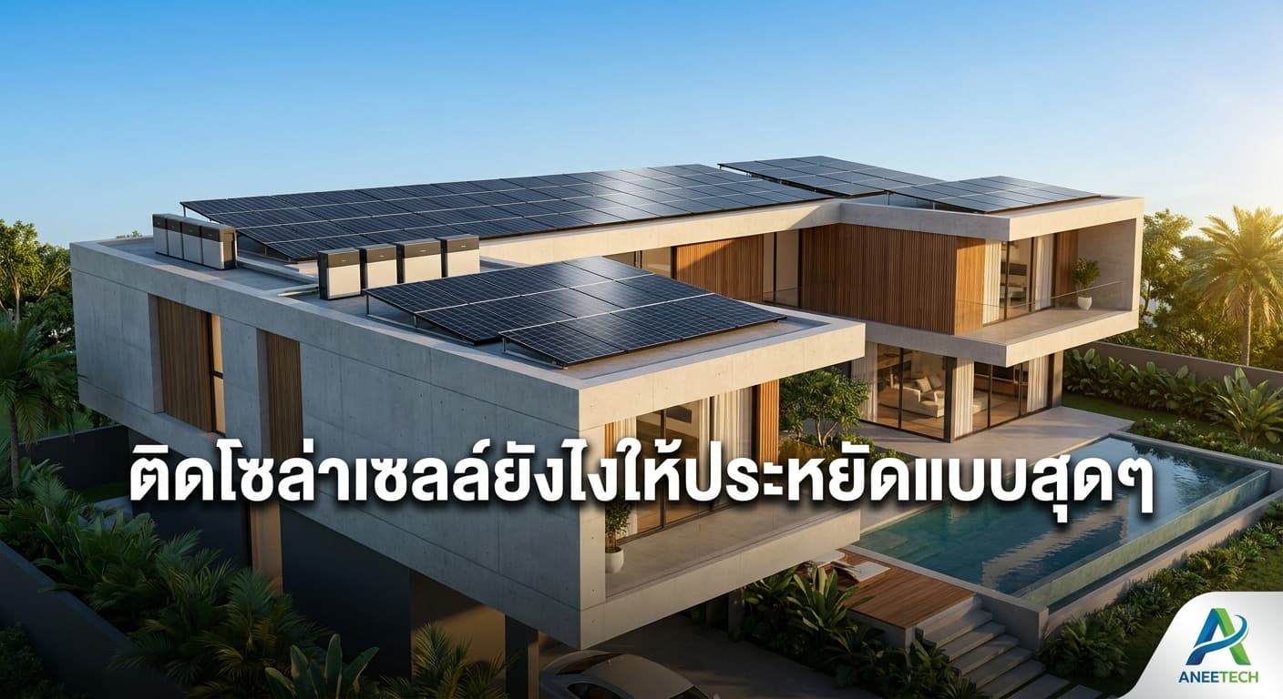 ติดโซล่าเซลล์ชลบุรี ยังไงให้ประหยัดแบบสุดๆ คุ้มค่าระยะยาวกับ เอนีเทค (Aneetech)